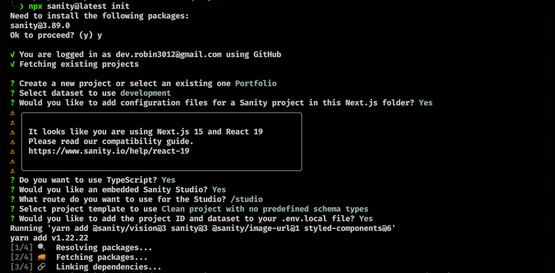sanity project configuration