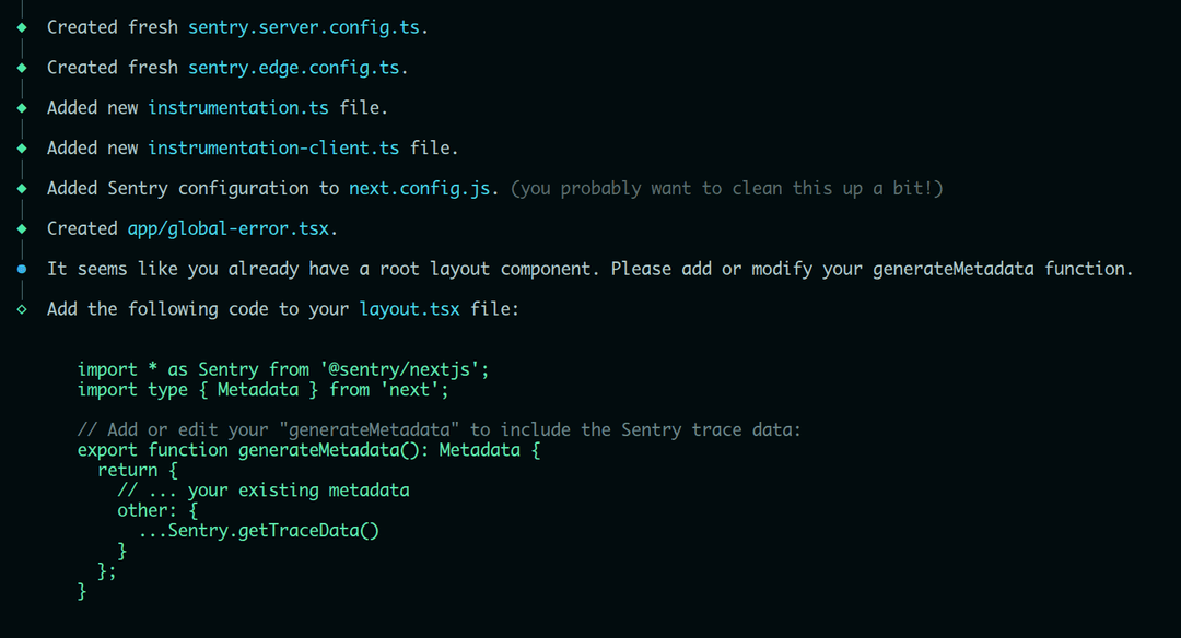 It will created & updated the following files.
